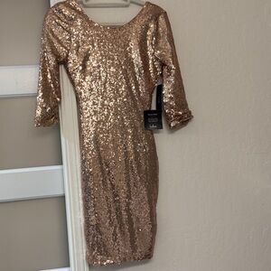 Lulu's Rose Gold Sequin Dress